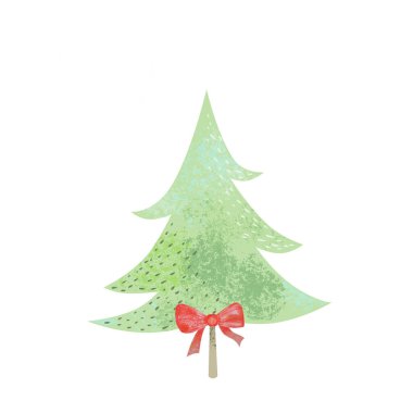 Noel ağacı resimli. Mutlu Noeller ve terfi, poster ve tebrik kartı için yeni yıl tasarımı.