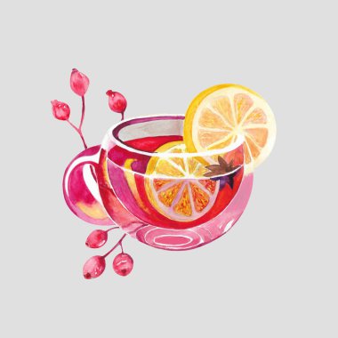 Suluboya tatil içeceği, sıcak şarap. 