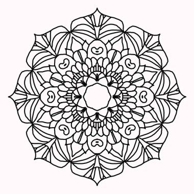 hand drawn doodle mandala. Ethnic mandala with colorful tribal ornament. Isolated. Coloring page