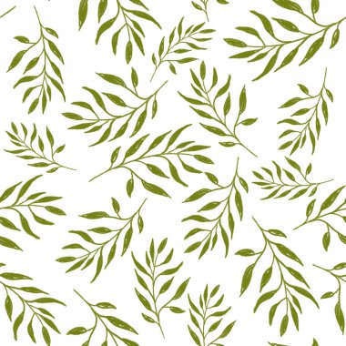 Yeşil yapraklı pürüzsüz desen