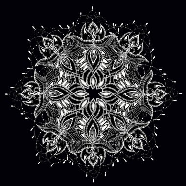 hand drawn doodle mandala. Ethnic mandala with colorful tribal ornament. Isolated. Coloring page