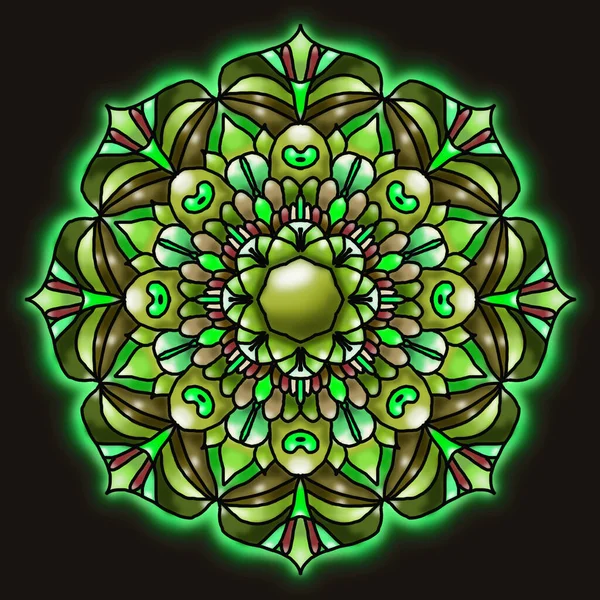 El çizimi mandala. Renkli kabile süsüyle etnik mandala. İzole edilmiş. Parlak renkler