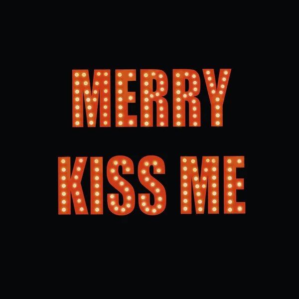 Christmas greeting card, merry kiss me