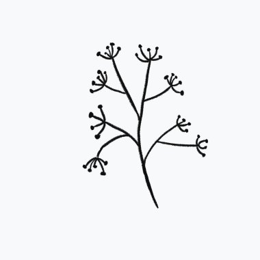 Yaprakların siyah çizgi çizimi