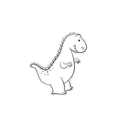 Dinozorun siyah çizgi çizimi