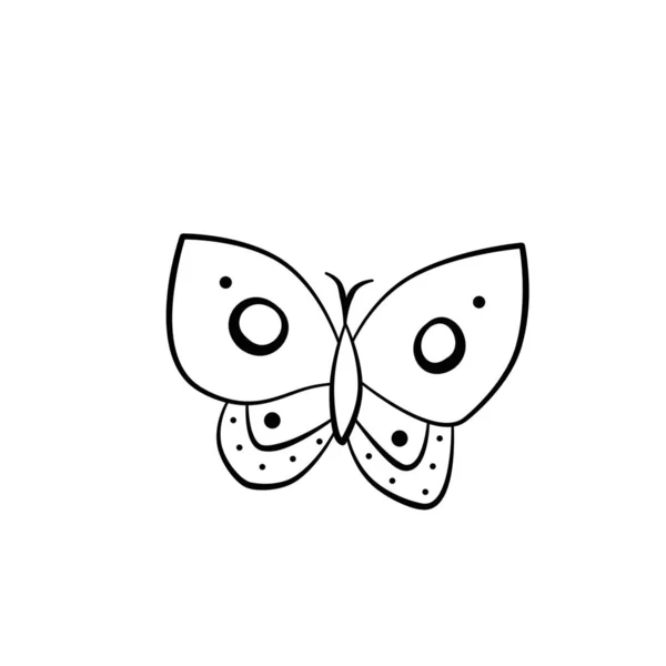 Butterfly Icon Abstract Modern Decoration Fancy Line Art Black White — Stock Photo, Image