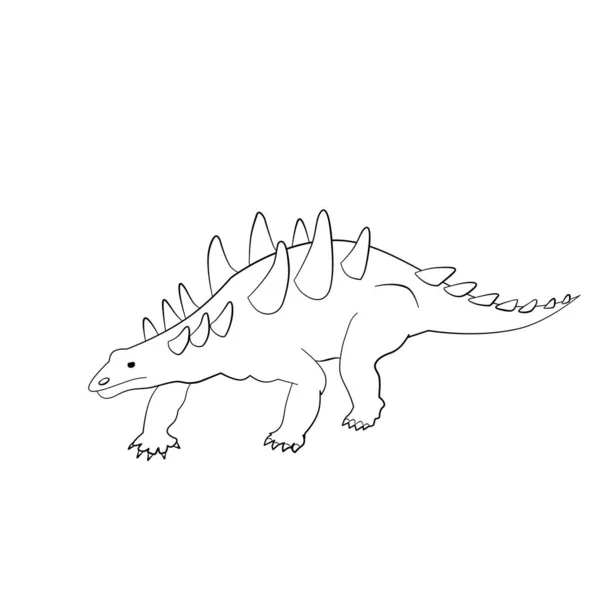 dinosaur illustration, cartoon dino collection. Hand drawn line dino for kids