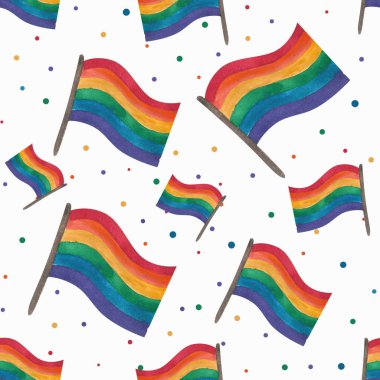 bayraklı suluboya deseni LGBT renkleriyle