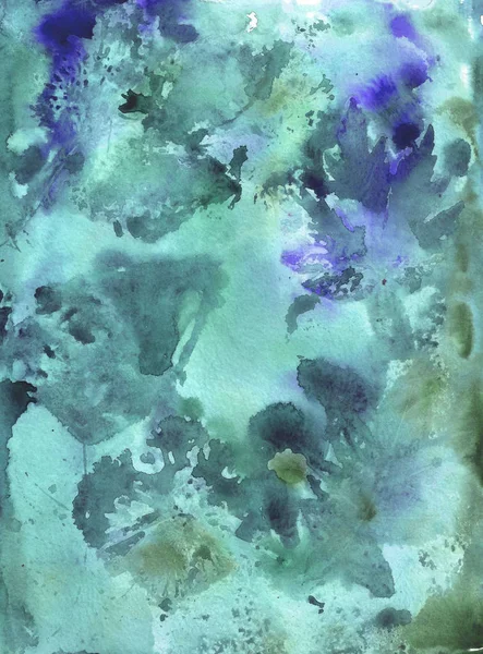 Акварельна Текстура Зелений Синій Бірюзовий Колір — стокове фото
