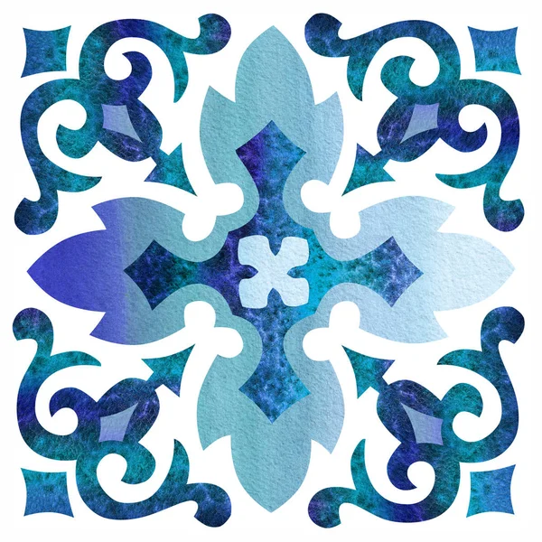 Aquarel Turquoise Arabisch Ornament Voor Ontwerp — Stockfoto