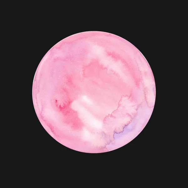 Watercolor Illustration Pink Fortune Telling Ball Crystal Ball Gazing Black — Stock Photo, Image