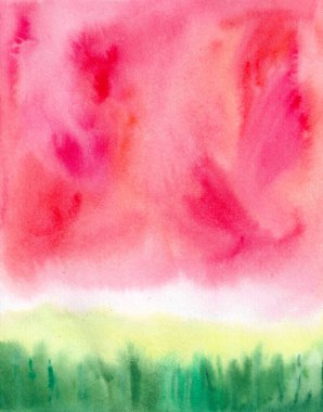 Suluboya yaz arkaplanı, taklit karpuz dilimi