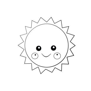 Gülümseme sanatı. Siyah çizgiler beyaz arkaplanda izole edilmiş.