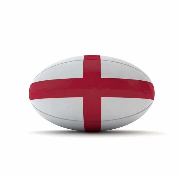 Englands Flagge Rugby Ball auf weißem Hintergrund. 3D-Darstellung — Stockfoto