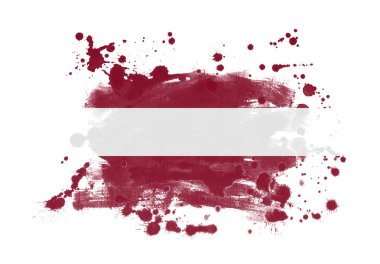 Letonya bayrağı grunge boyalı arkaplan