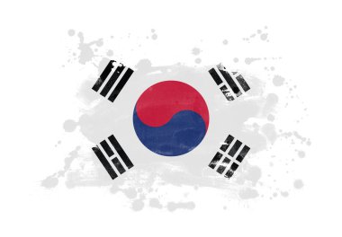 Güney Kore bayrağı grunge boyalı arka plan