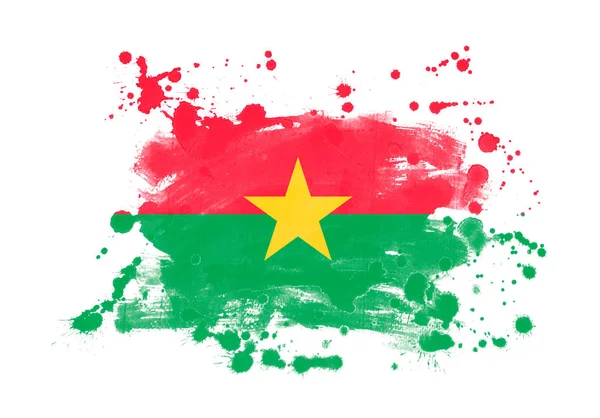 Burkina Faso Bandera Grunge Pintado Fondo — Foto de Stock