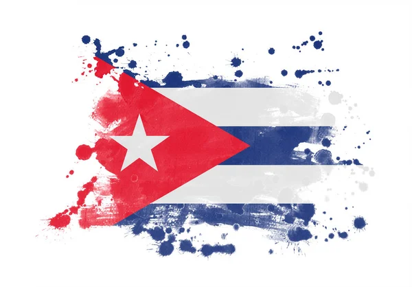 Cuba Vlag Grunge Geschilderd Achtergrond — Stockfoto