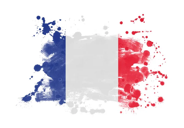 Francia Bandera Grunge Pintado Fondo — Foto de Stock