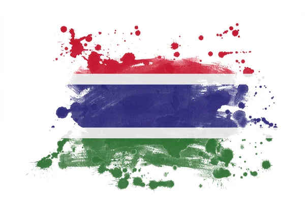 Flaga Gambia Grunge Malowane Tło — Zdjęcie stockowe
