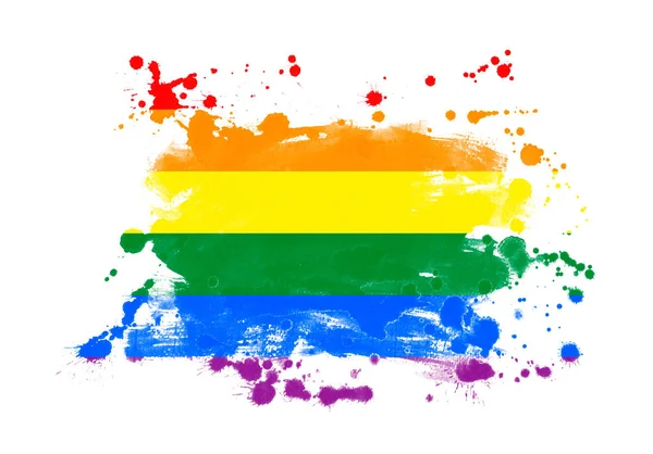 Gay Orgoglio Bandiera Grunge Dipinto Sfondo — Foto Stock