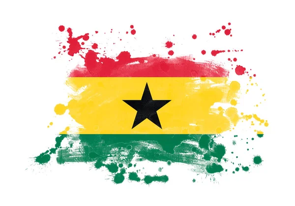 Ghana Bandera Grunge Pintado Fondo —  Fotos de Stock