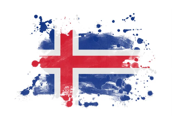 Σημαία Ισλανδίας Grunge Ζωγραφισμένο Φόντο — Φωτογραφία Αρχείου
