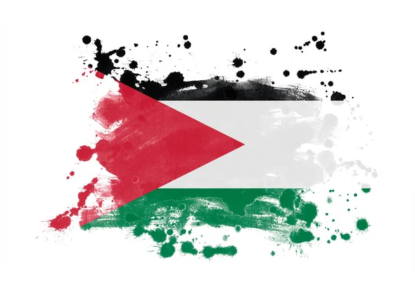 Jordanien Flagga Grunge Målade Bakgrund — Stockfoto