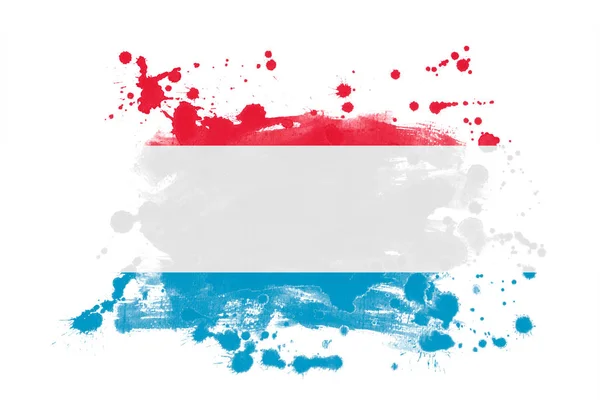 卢森堡国旗 漆成的背景图 — 图库照片