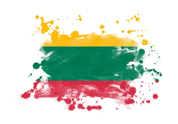 Lithuania Flag Grunge Painted Background — Stock Fotó