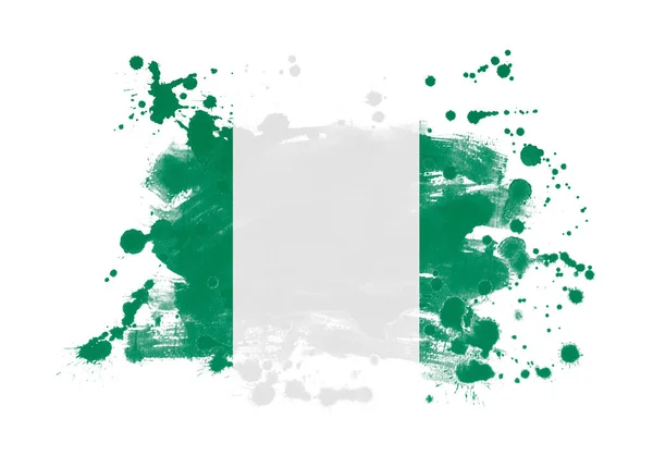 Nigeria Bandera Grunge Pintado Fondo — Foto de Stock