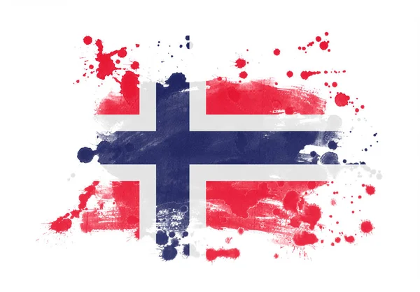 Noruega Bandera Grunge Pintado Fondo — Foto de Stock