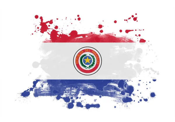 Paraguay Bandera Grunge Pintado Fondo —  Fotos de Stock