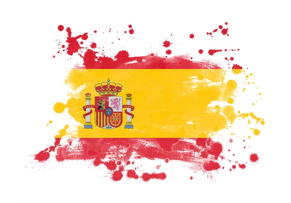 Spagna Bandiera Grunge Dipinto Sfondo — Foto Stock