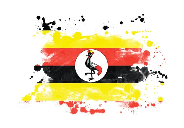 Uganda Bandiera Grunge Dipinto Sfondo — Foto Stock