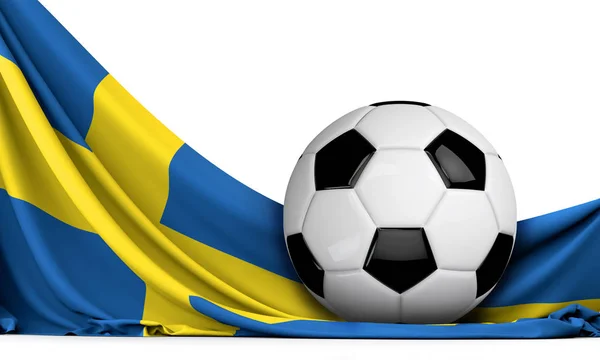 Fotboll Sveriges Flagga Fotbollsbakgrund Konvertering — Stockfoto