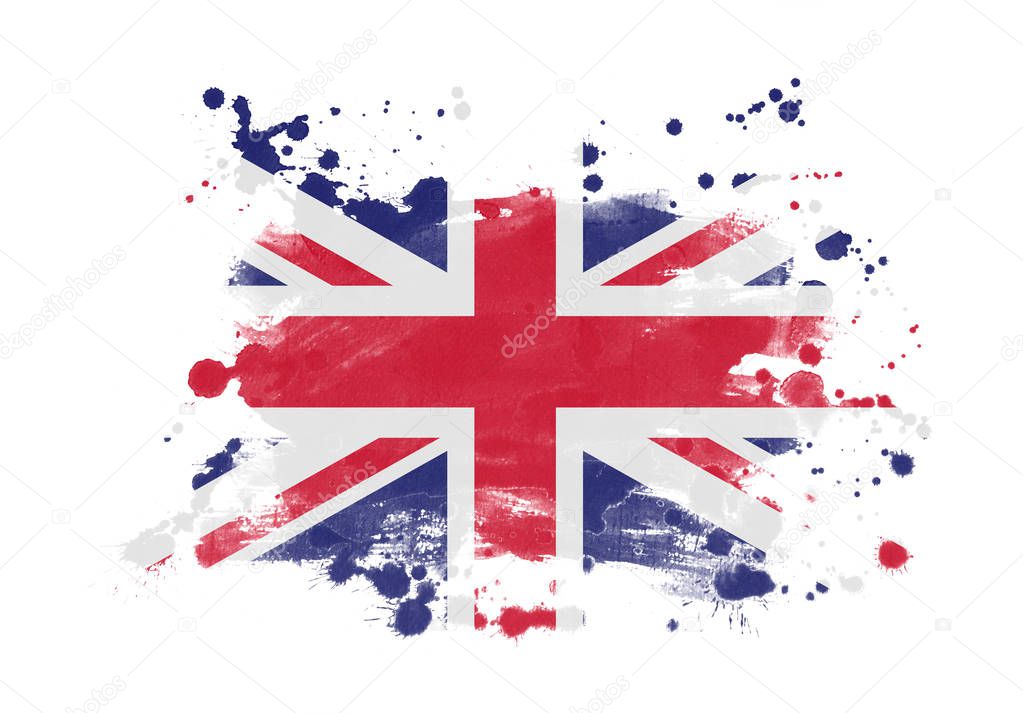 United Kingdom flag grunge painted background