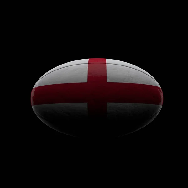 England flagga rugby boll. Mörk bakgrund. 3D-konvertering — Stockfoto