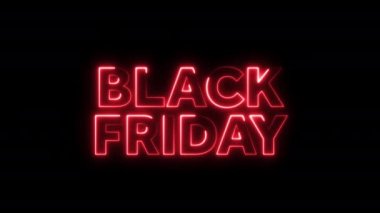 Kara Cuma indirimi Parlayan neon ışıklı pankart