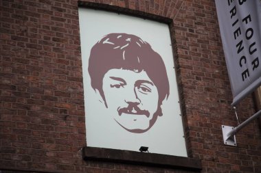 Liverpool, Uk - 30 Ekim 2019: Liverpool, Uk 'ta Beatles grubunu gösteren tabelalar