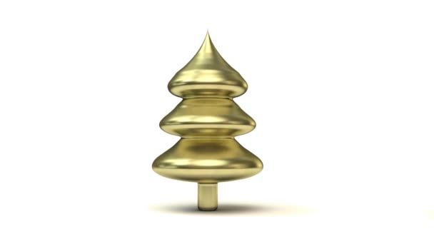 Christmas tree chaning shape animation on a white background — Stockvideo