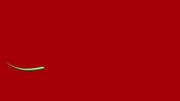 Стилизованная под зеленое дерево анимация на красном фоне — стоковое видео