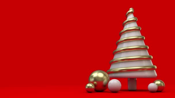Animované točení slavnostní vánoční stromeček scény. 3D vykreslení