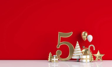 Noel 'in 12 günü. 5. günlük şenlik geçmişi. 3d Hazırlama