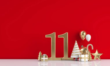 Noel 'in 12 günü. 11. gün şenlik geçmişi. 3d Hazırlama