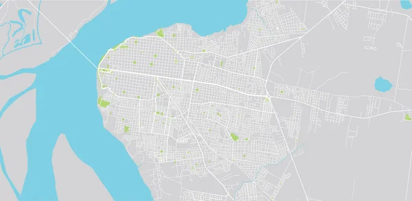 Vetor urbano mapa da cidade de Corrientes, Argentina — Vetor de Stock