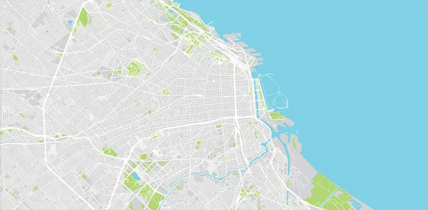 Mapa urbano de Buenos Aires, Argentina — Vector de stock