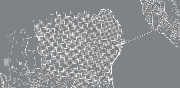 Urbaner Vektor Stadtplan von Posadas, Argentinien — Stockvektor