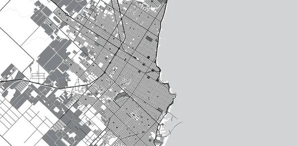 Mappa città vettoriale urbana di Mar Del Plata, Argentina — Vettoriale Stock