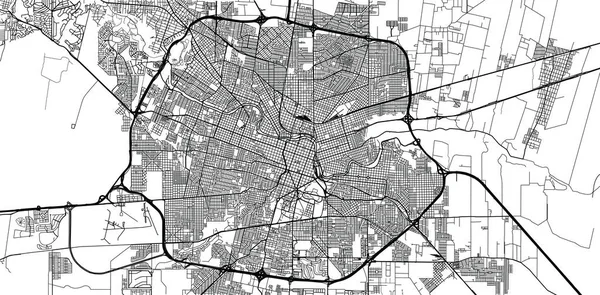 도시 벡터 도시 지도, 아르헨티나, 코르도바 — 스톡 벡터